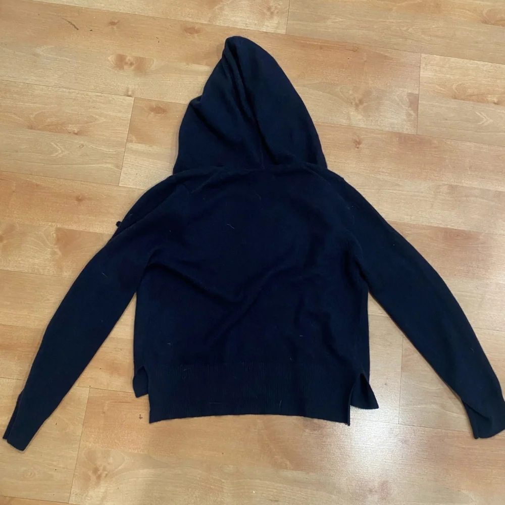 NAADAM Black Hooded Zip-Up Sweater